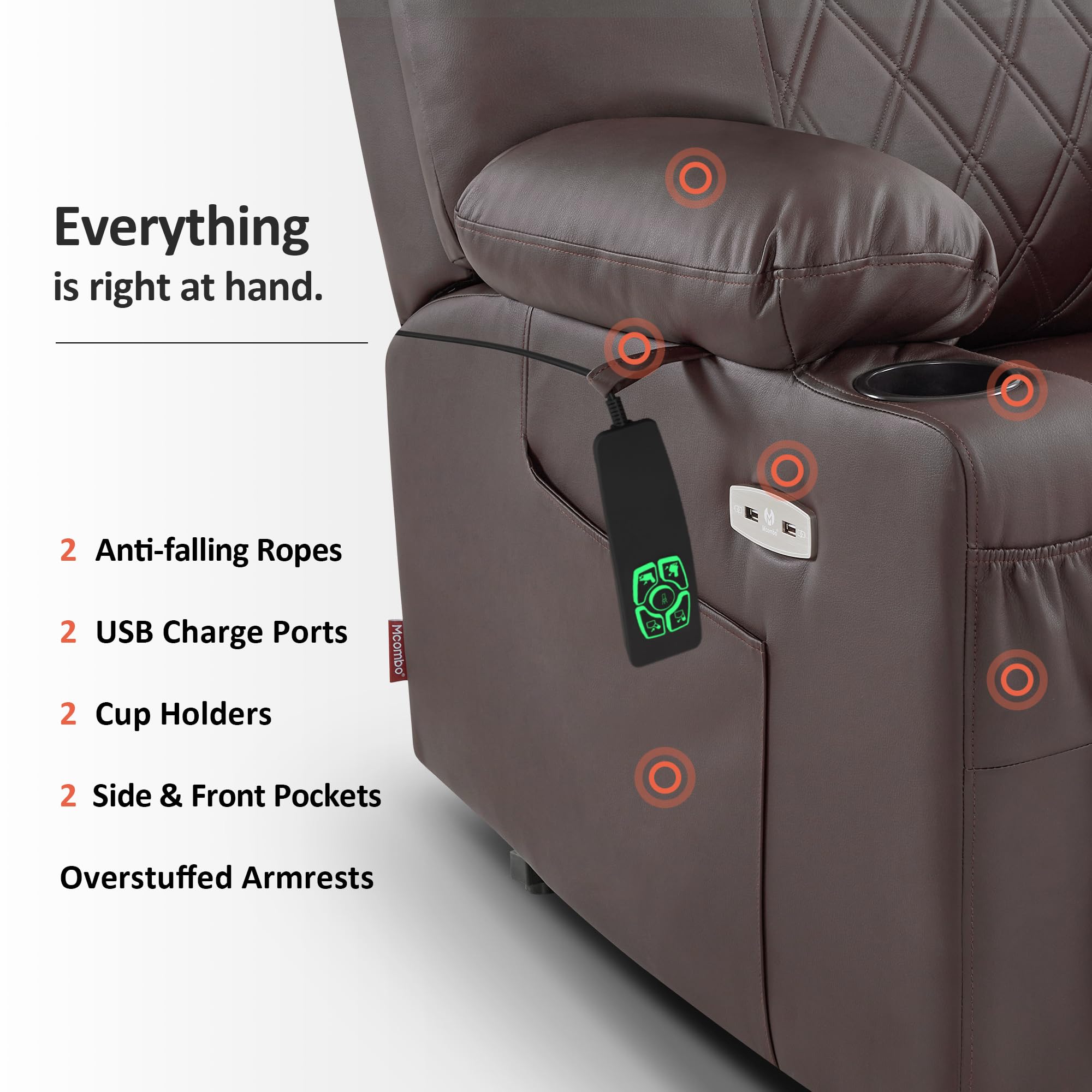Power Lift Recliner Chair with Massage & Dual Heating