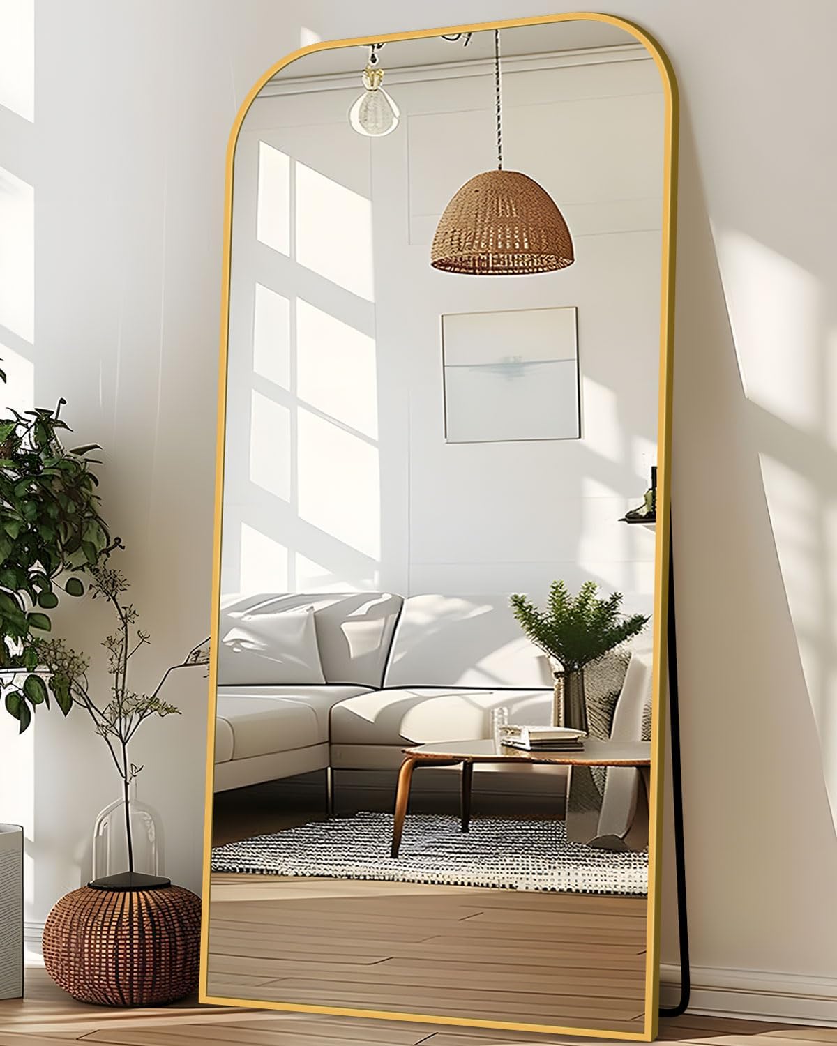 Gold Arched Full Length Mirror