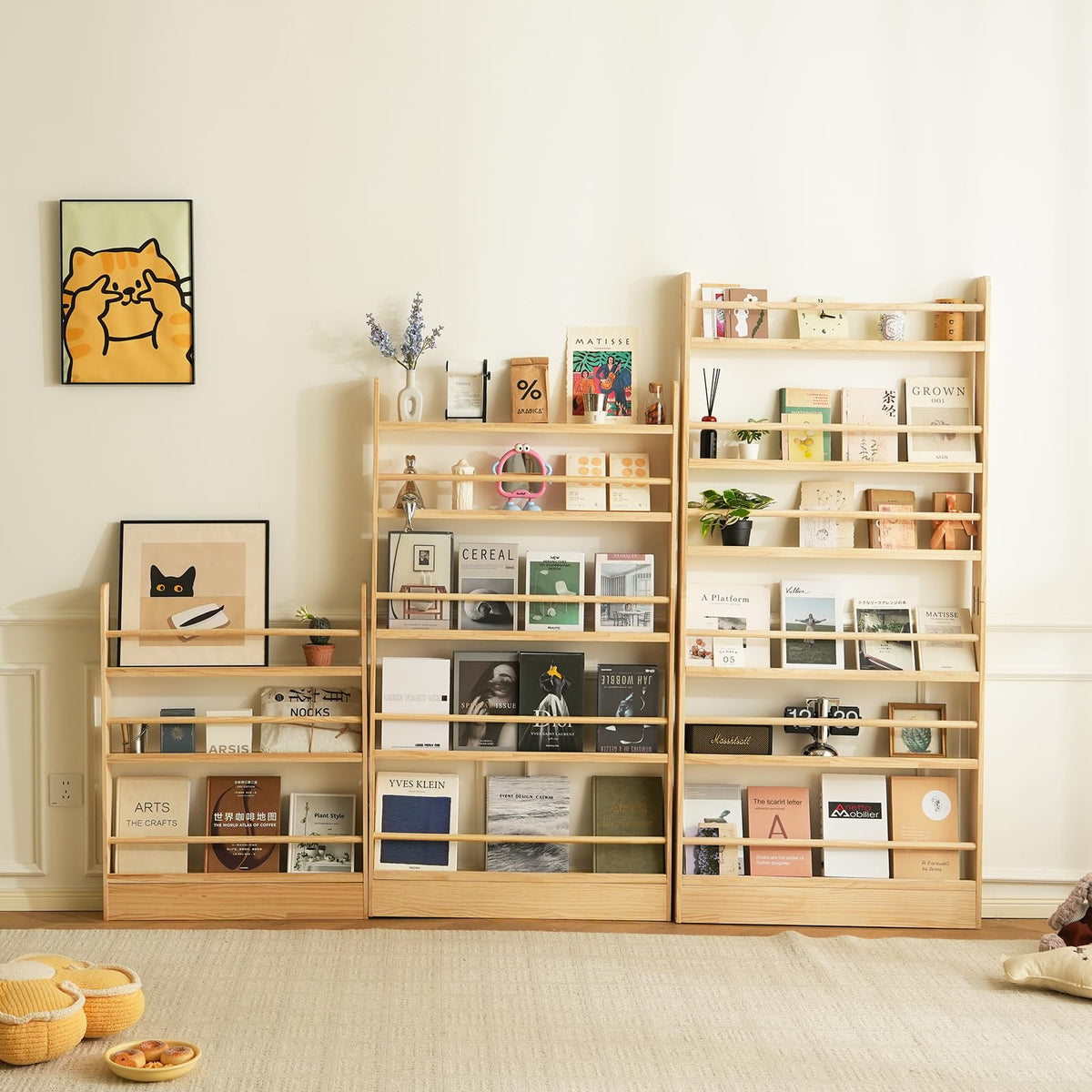 Baveke 6 Tier Behind The Door Bookshelf, Natural
