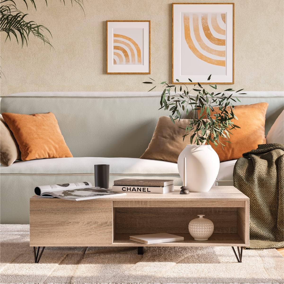 Modern Farmhouse Coffee Table with Storage