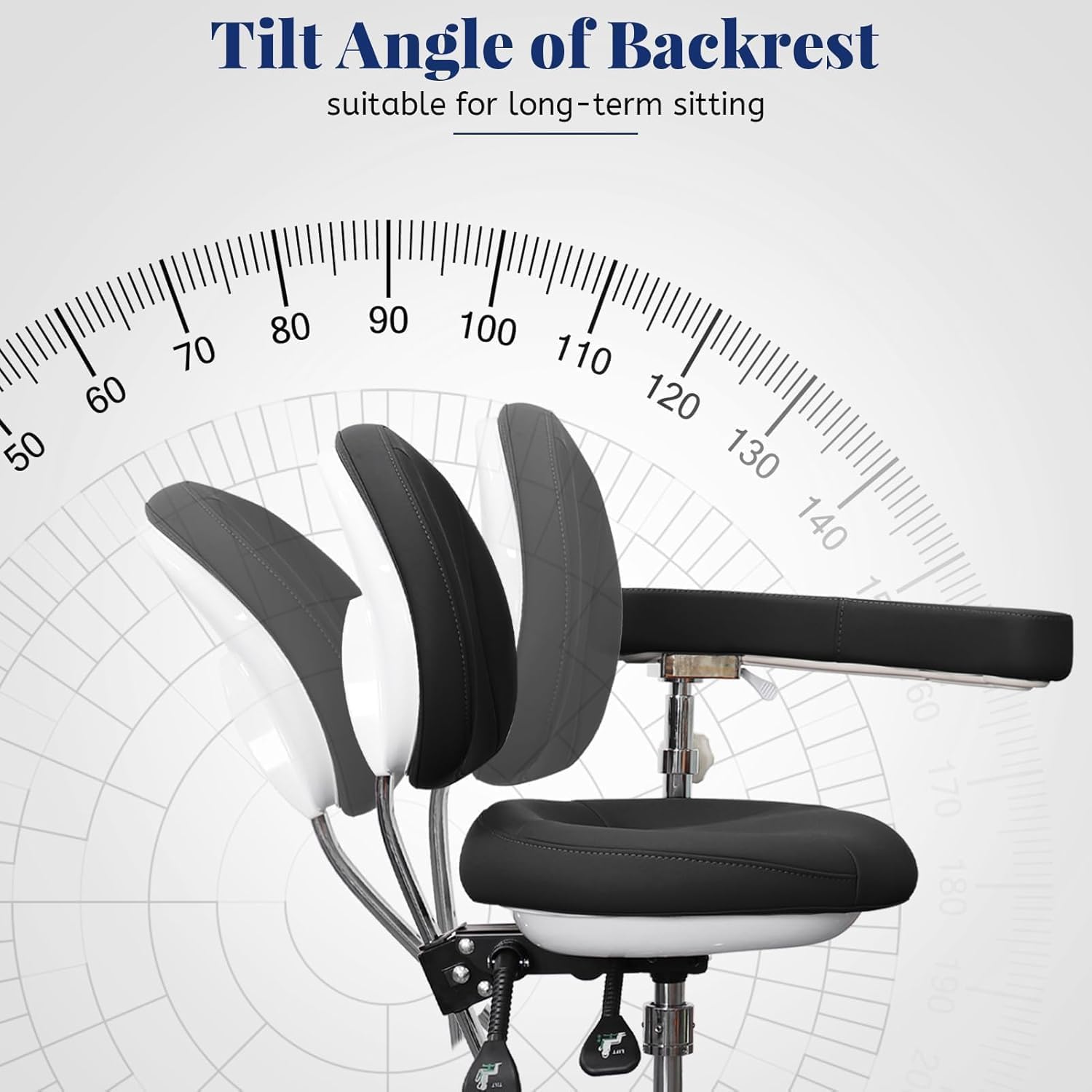 Ergonomic Dental Assistant Stool with Rotatable Armrest