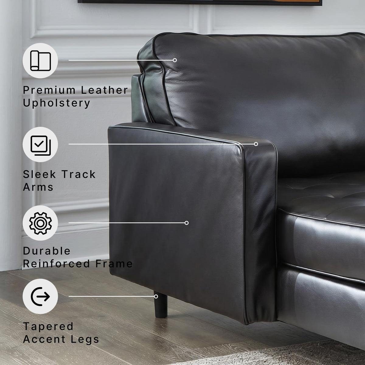 Black Leather Chaise Lounge