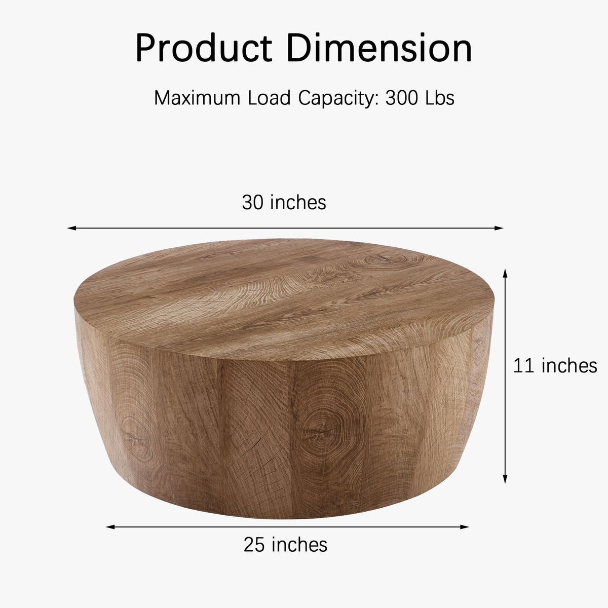 Round Reversible Drum Coffee Table
