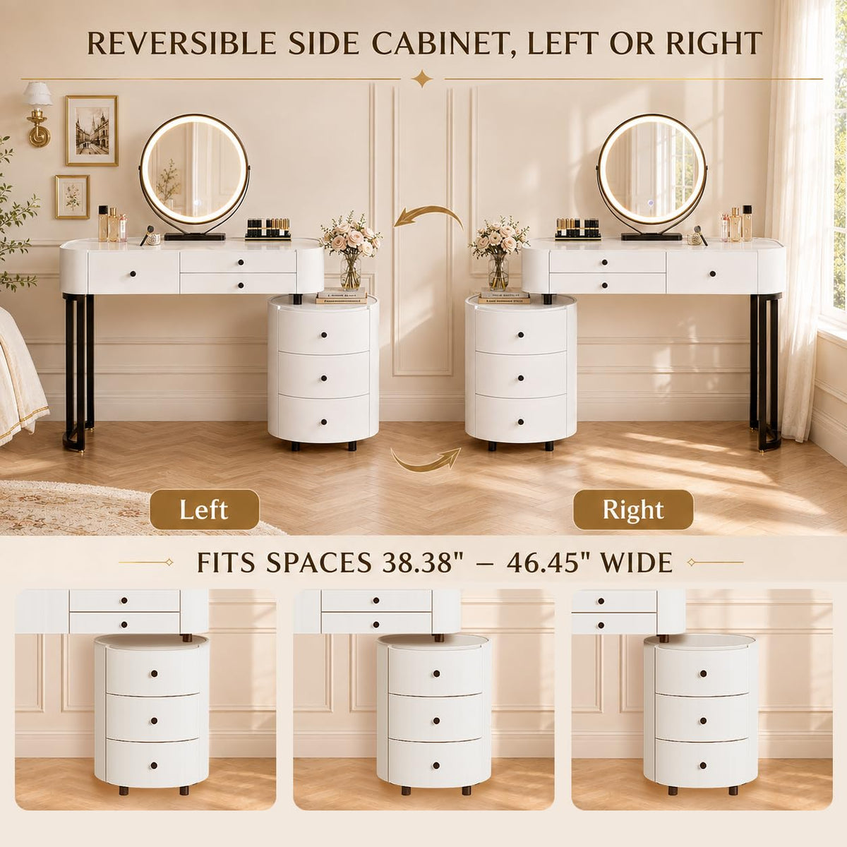 6-Drawer Lighted Makeup Vanity