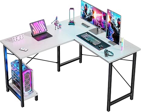 50" L-Shaped Gaming & Office Desk with CPU Shelf