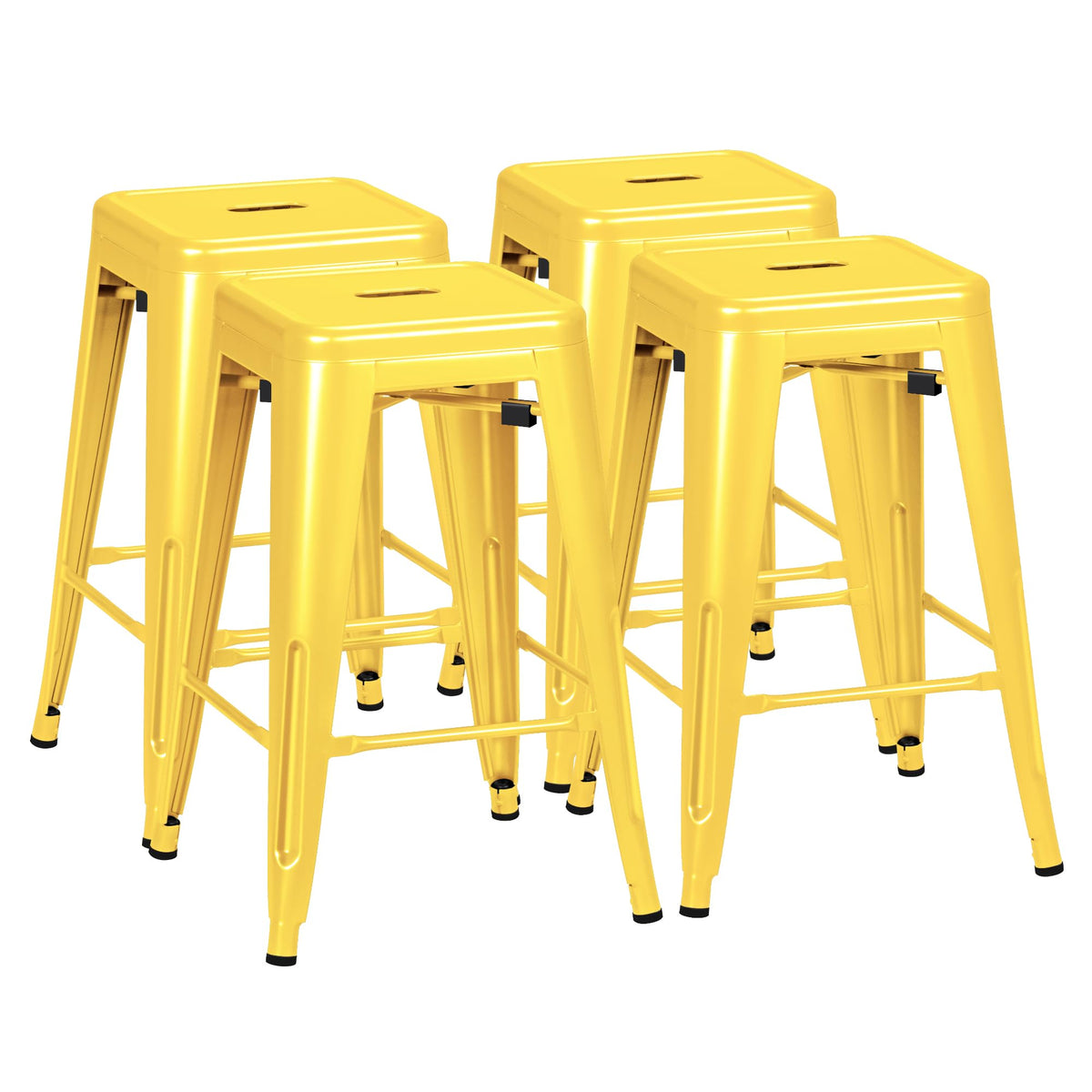 Stackable Metal Counter Stools, Set of 4
