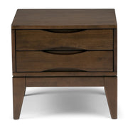 22" Solid Wood 2-Drawer End Table