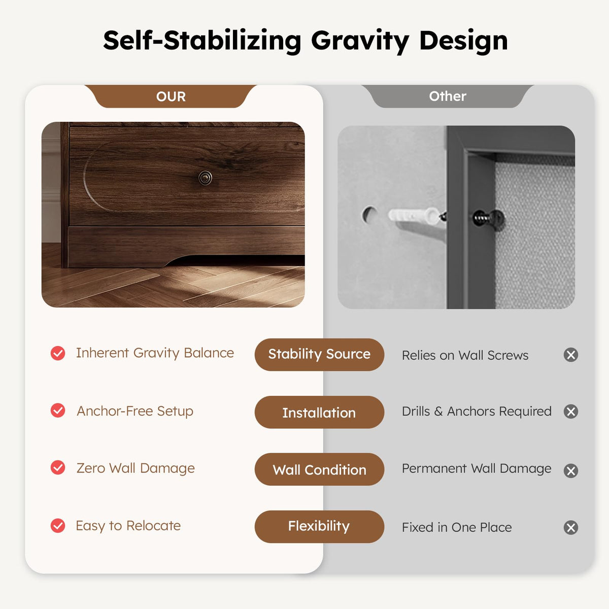 Walnut 6-Drawer Dresser