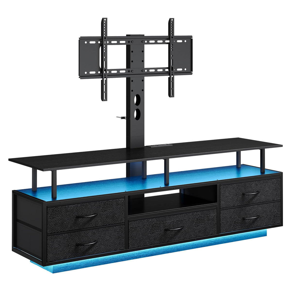 BTHFST LED TV Stand with Mount for Living Room, 55, 60, 70 TV, 6 Drawers