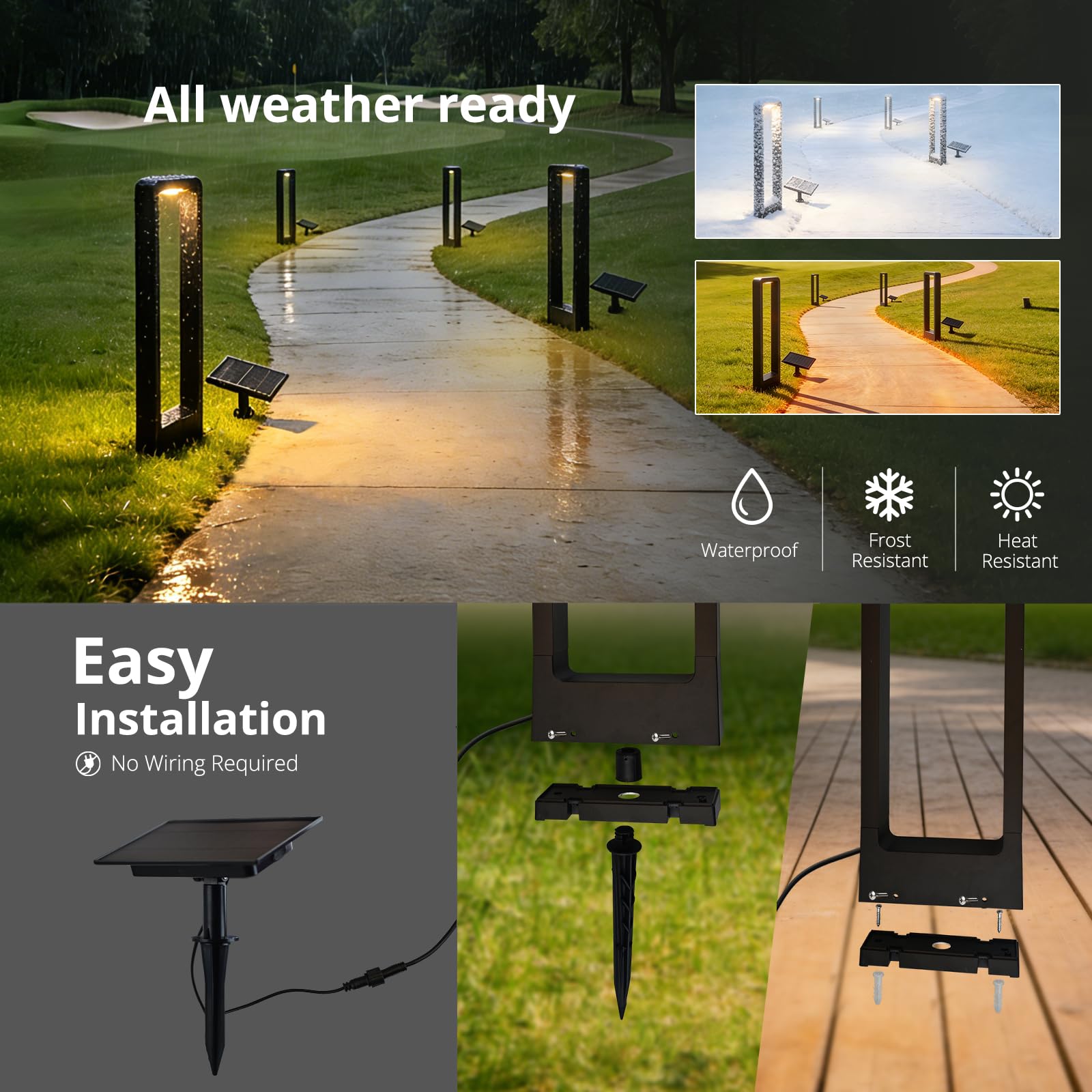 Solar Pathway Lights Outdoor Garden Lights Bright Solar Lights Waterproof for Backyard Patio Walkway Landscape
