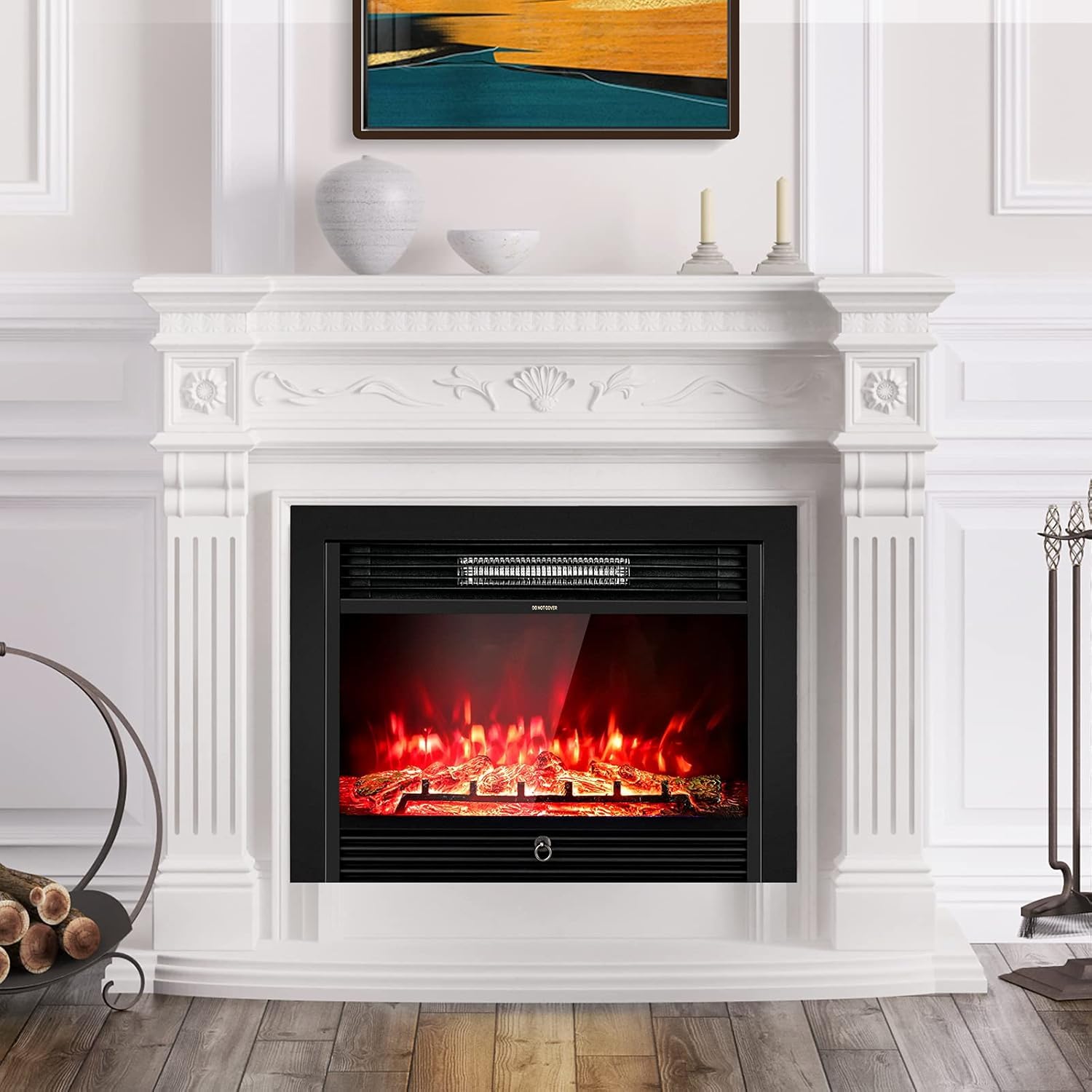 In-Wall Electric Fireplace Insert with Heater
