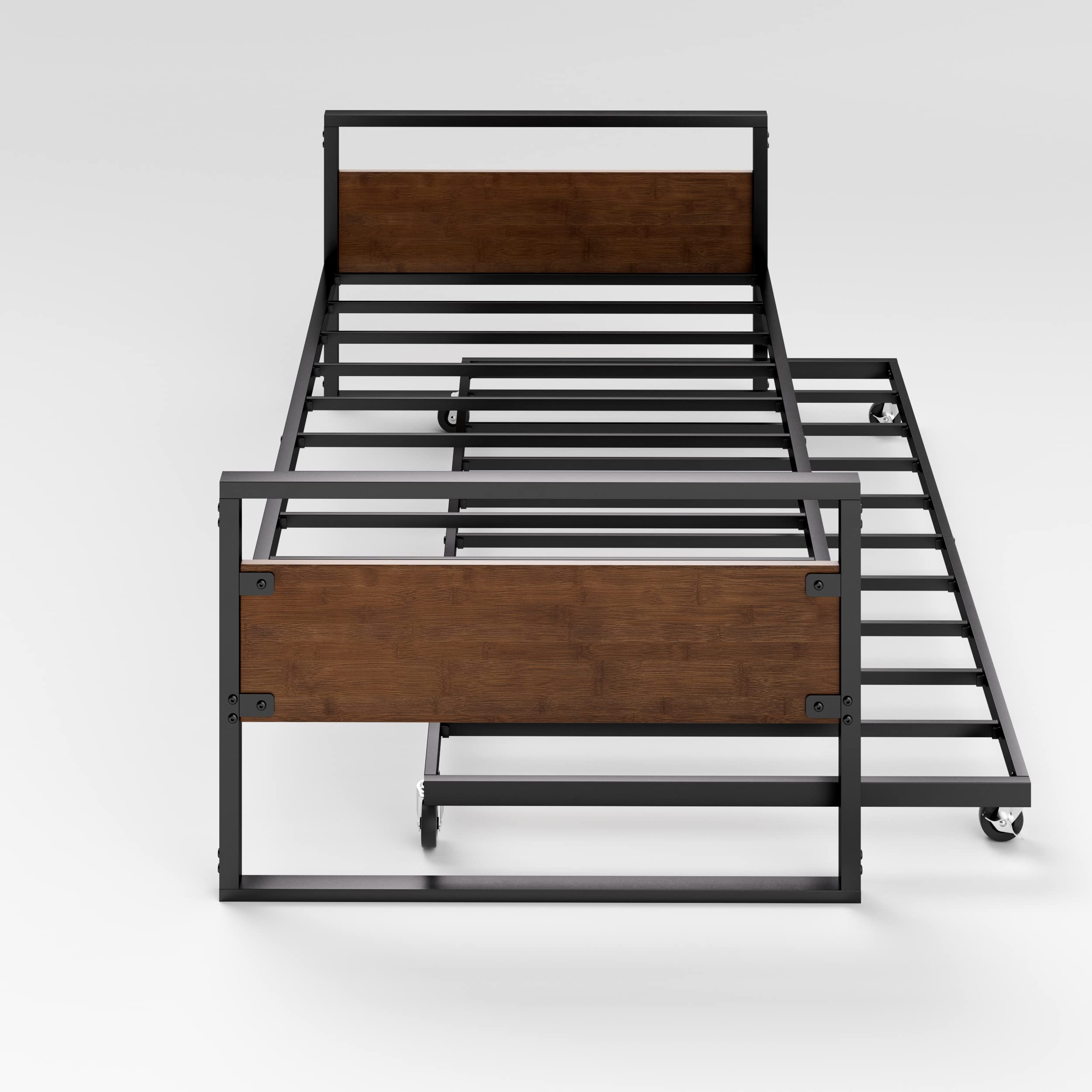 Twin Bamboo & Metal Daybed with Trundle