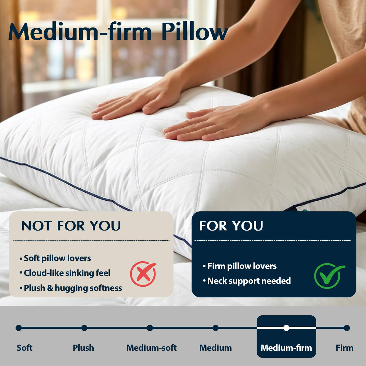 Pacific Coast Premium Goose Feather & Down Bed Pillows King Size 2-Pack, Hotel Quality Collection, Medium-Firm Pillow for Side & Back Sleepers