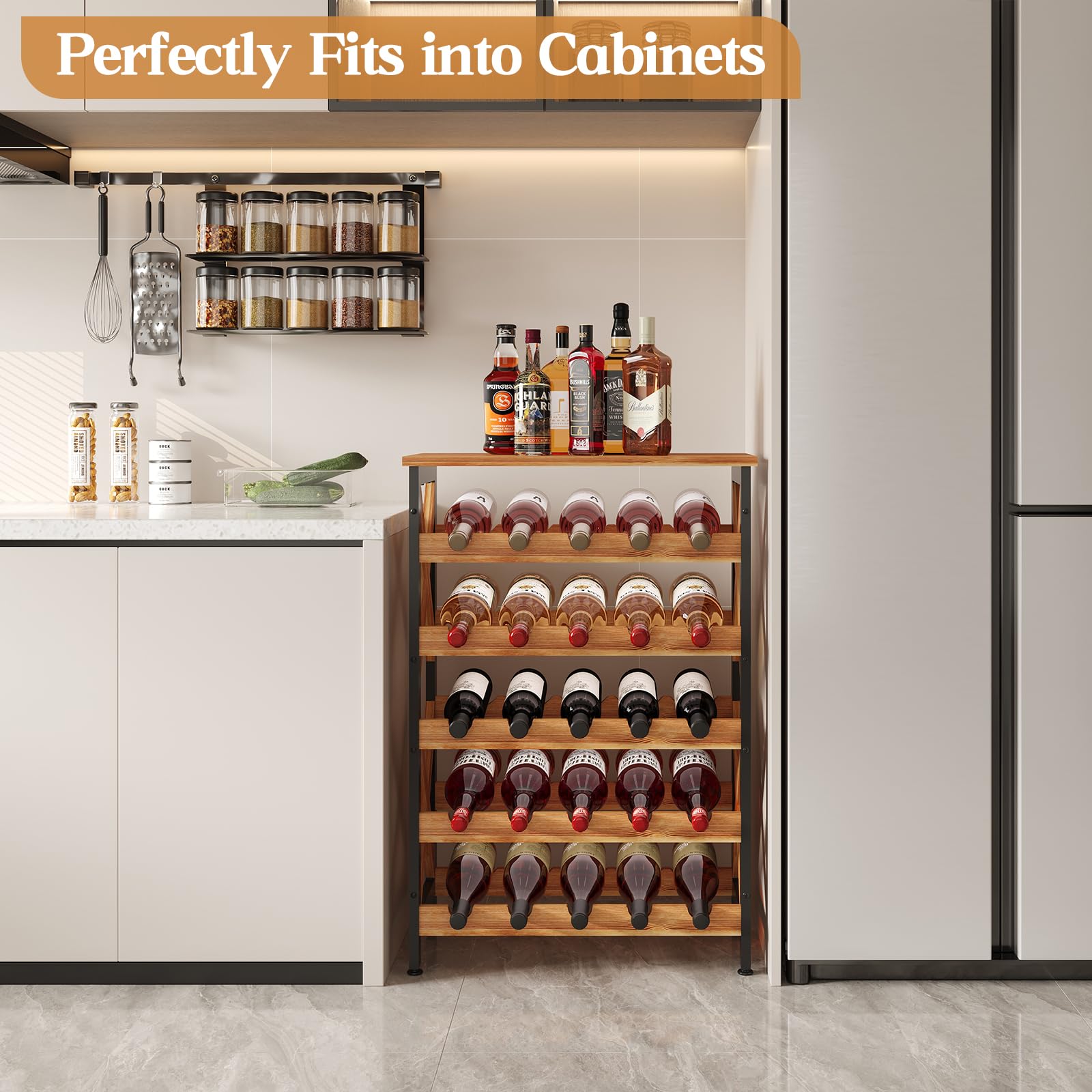 25-Bottle Freestanding Wine Rack