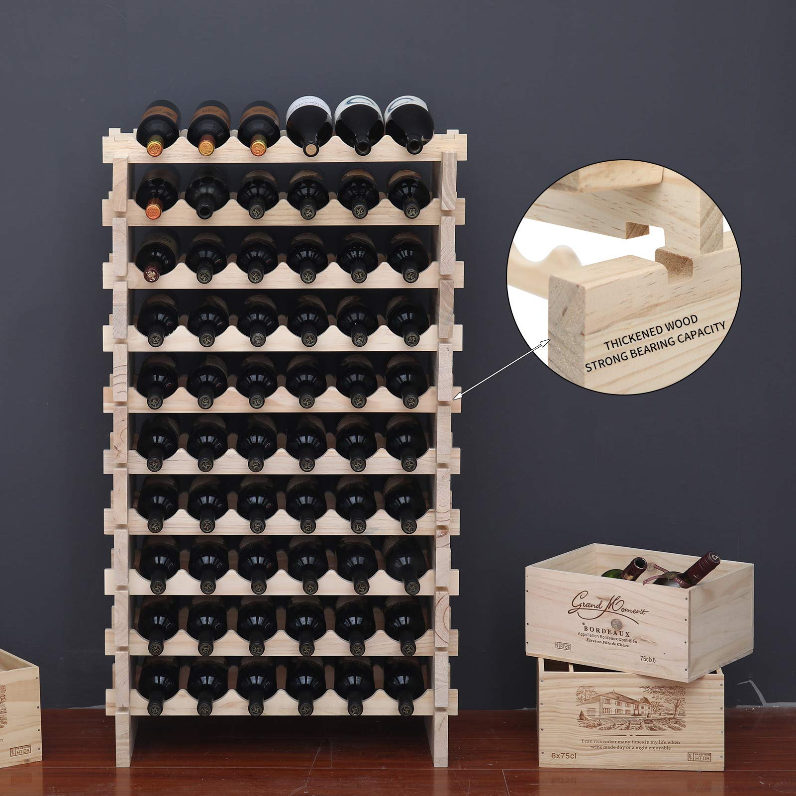 Pine Wood Wine Rack