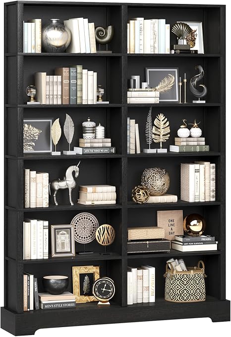 6-Tier Wood Bookshelf, 47" Wide x 76" Tall