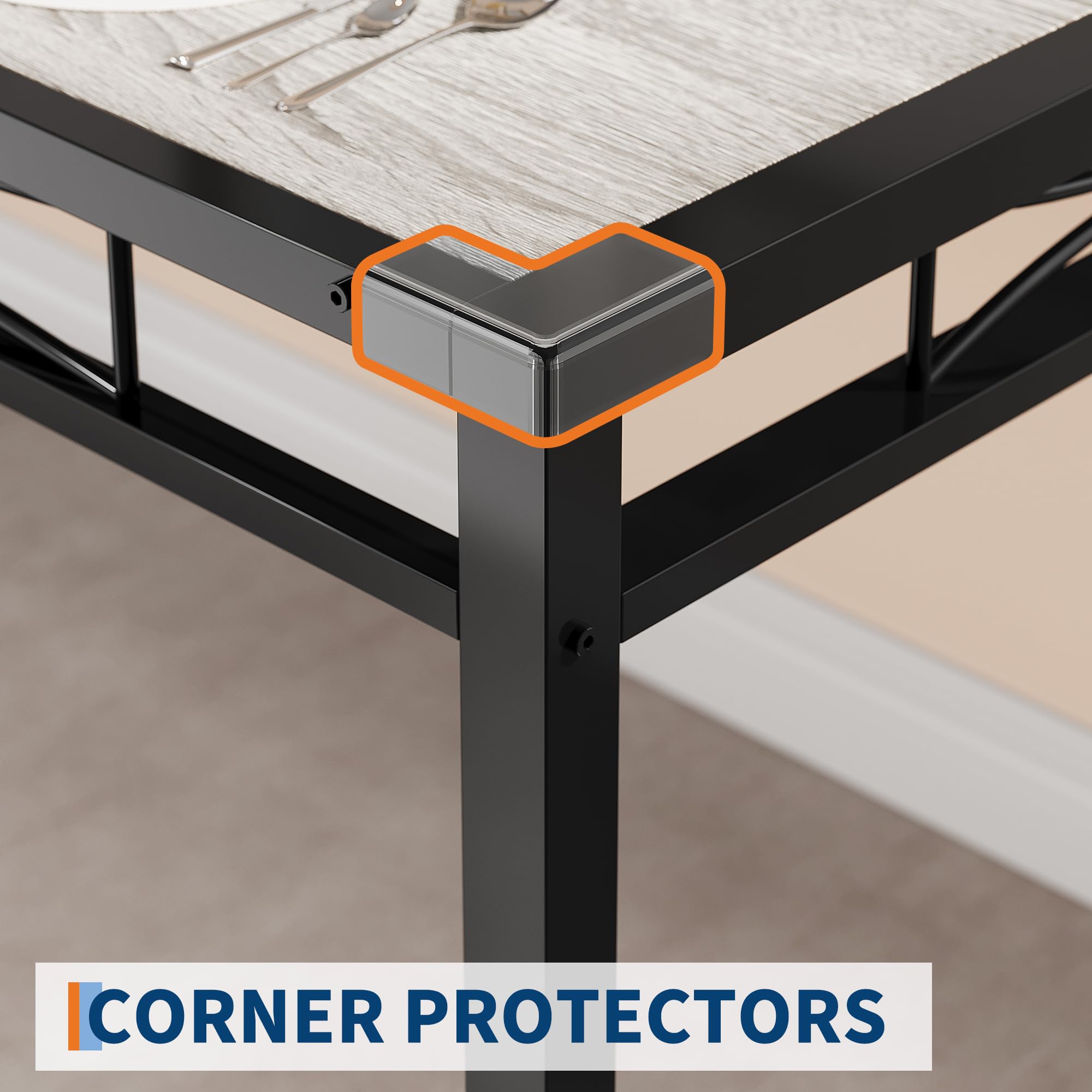 5-Piece Industrial Dining Table Set for 4