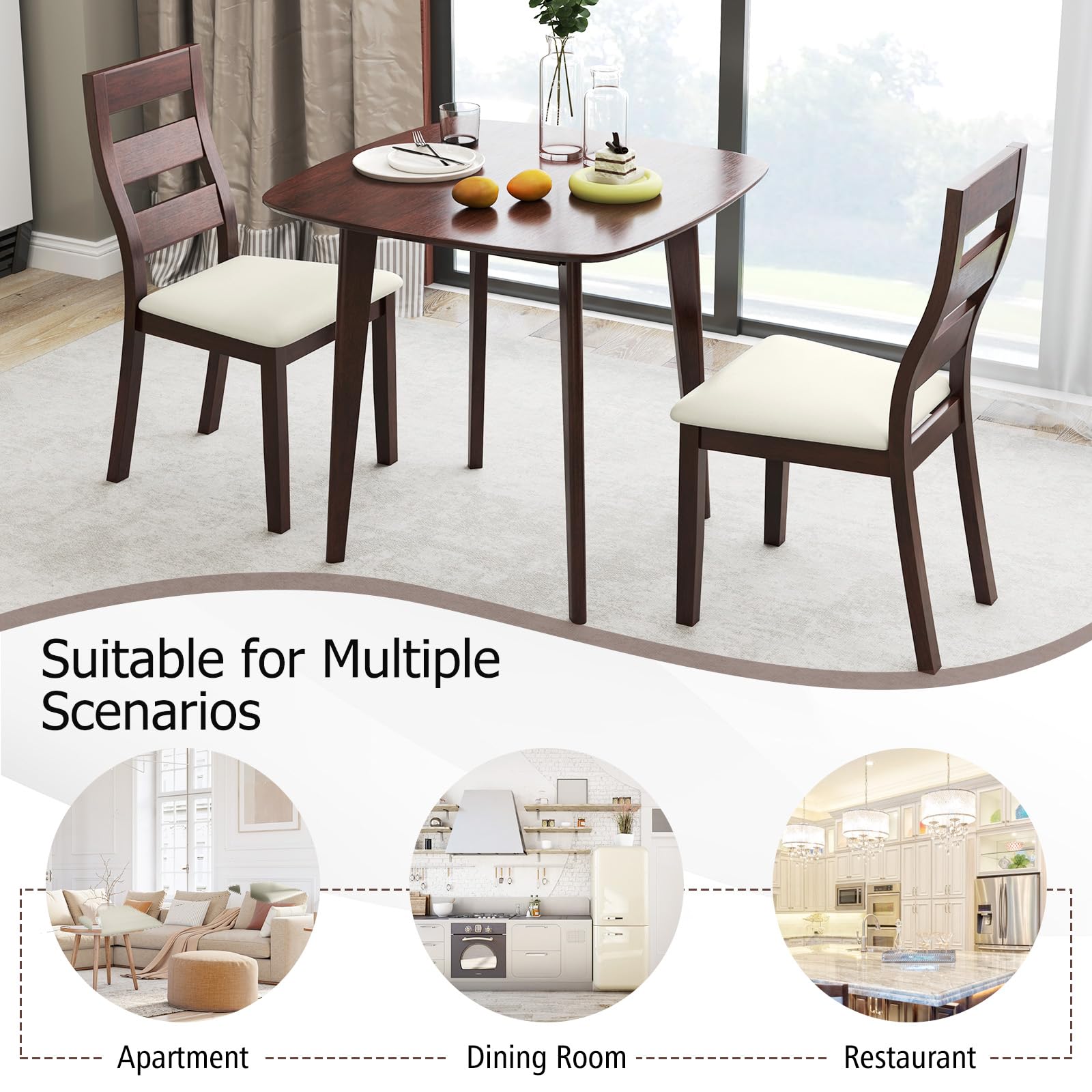 3-Piece Small Dining Table Set for 2