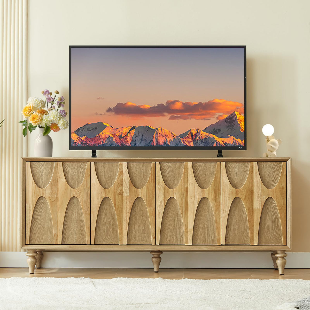 Mid-Century Sculpted Door Sideboard