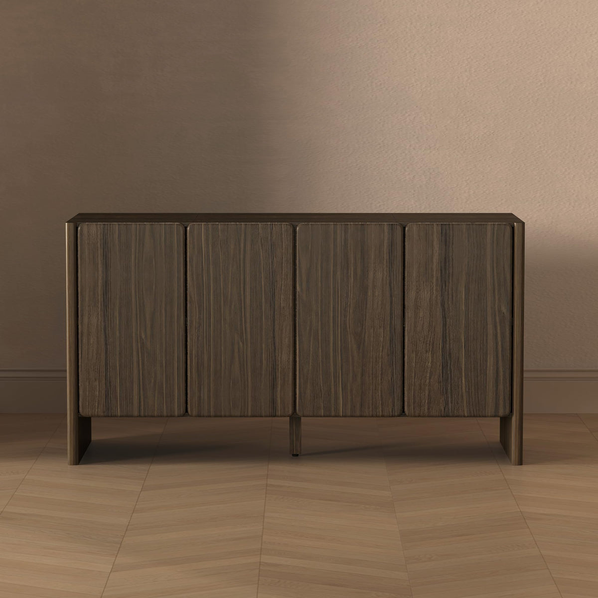 Walnut Brown Sideboard Cabinet