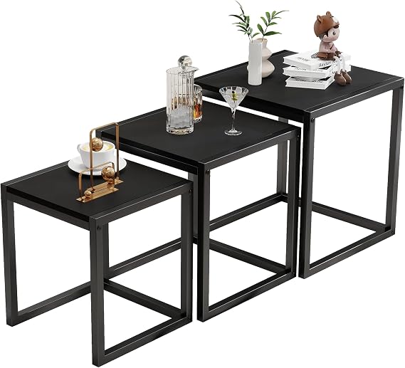 Brown Nesting Tables, Set of 3