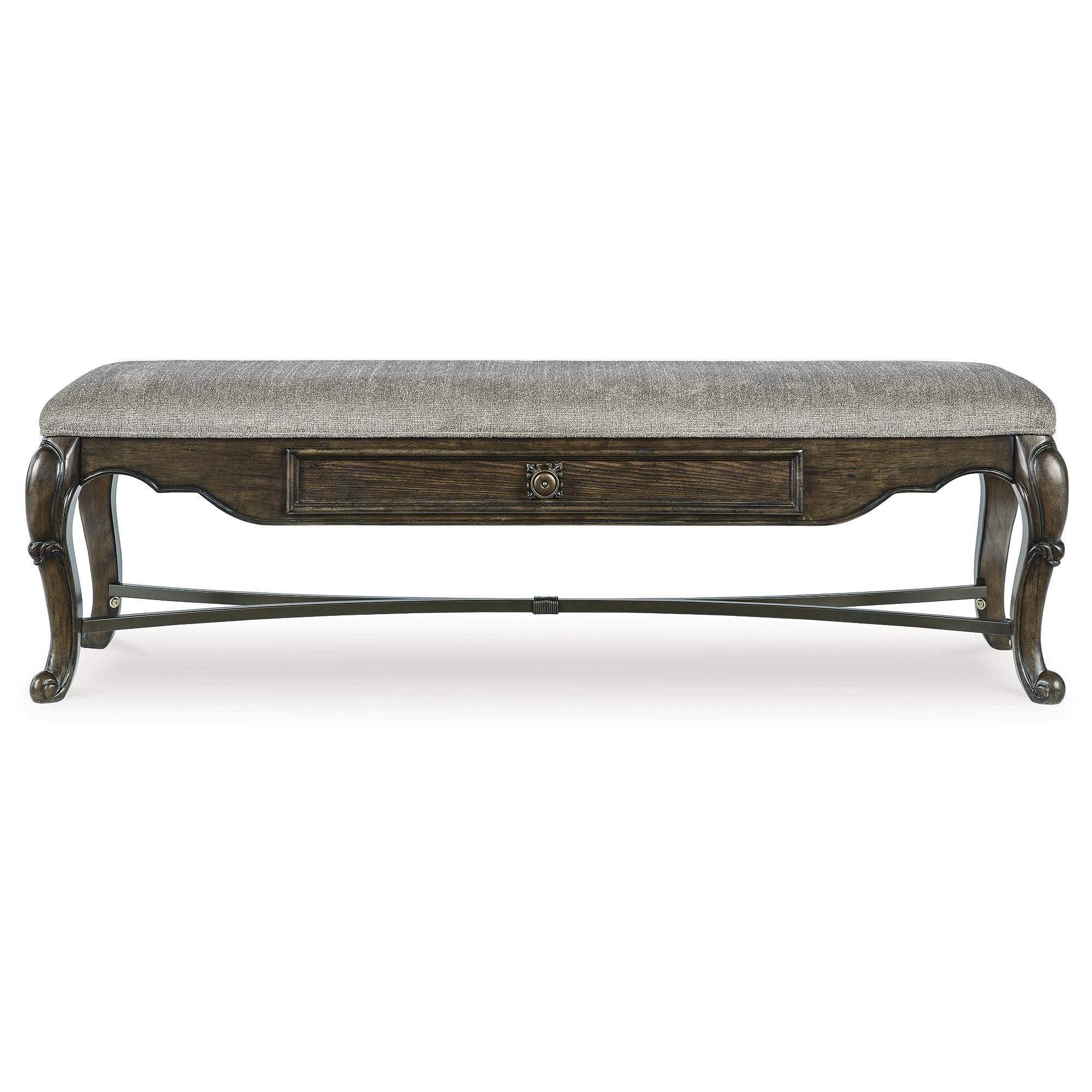 Upholstered Dining Bench with Storage Drawer