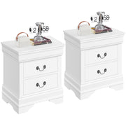 2-Drawer Nightstand with Storage – White