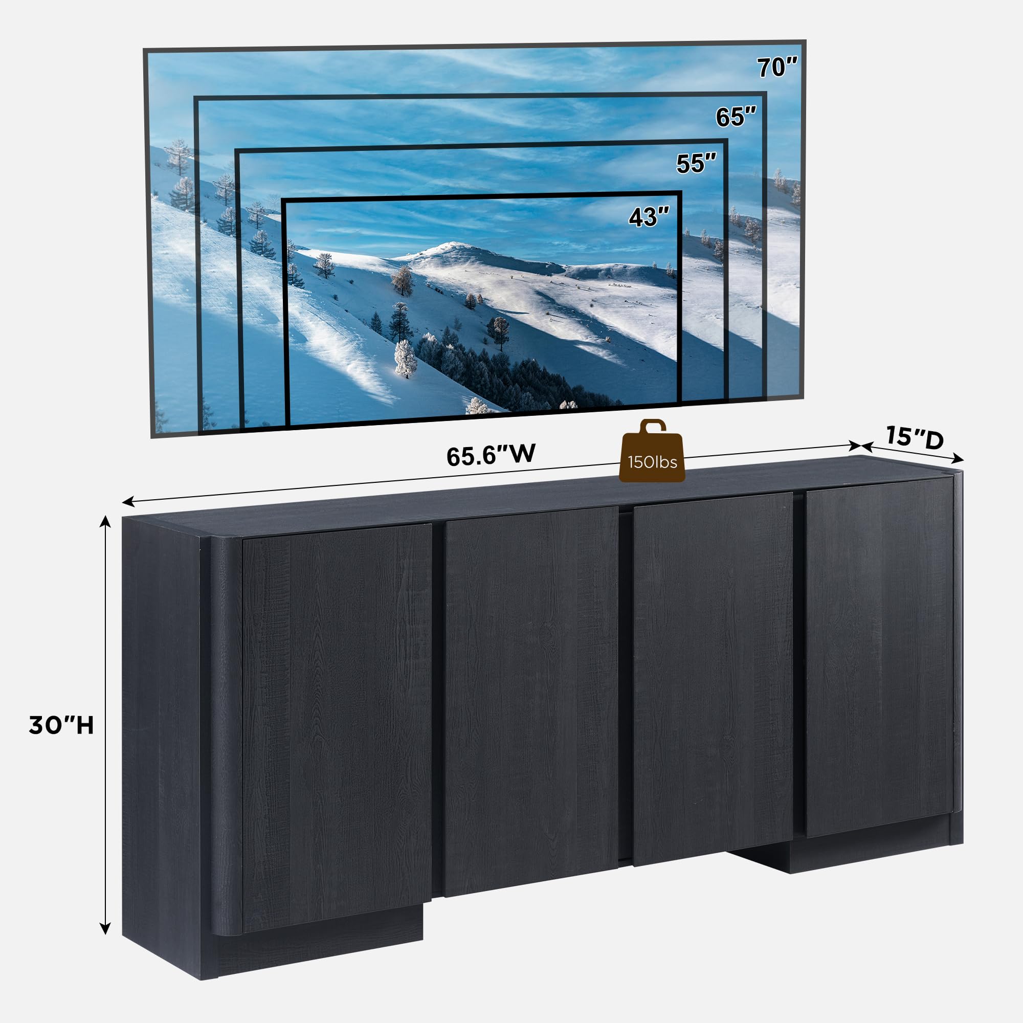 66" Sideboard Buffet Cabinet with Storage