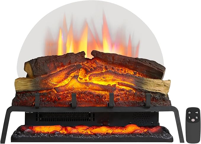Electric Fireplace Log Insert with Heater