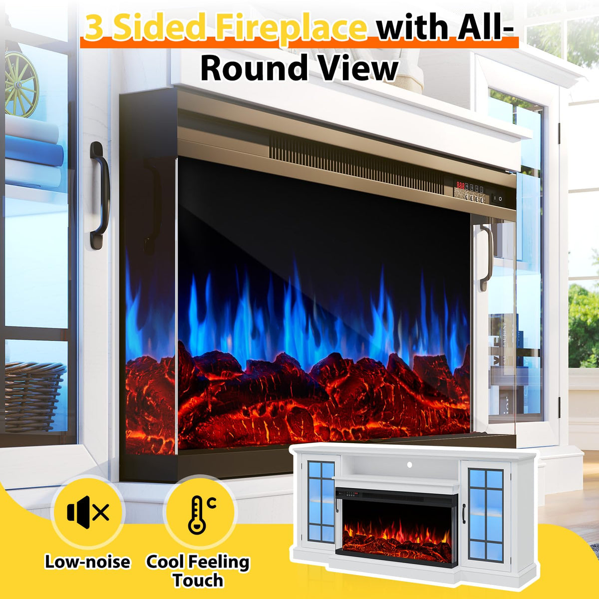 White Fireplace TV Stand