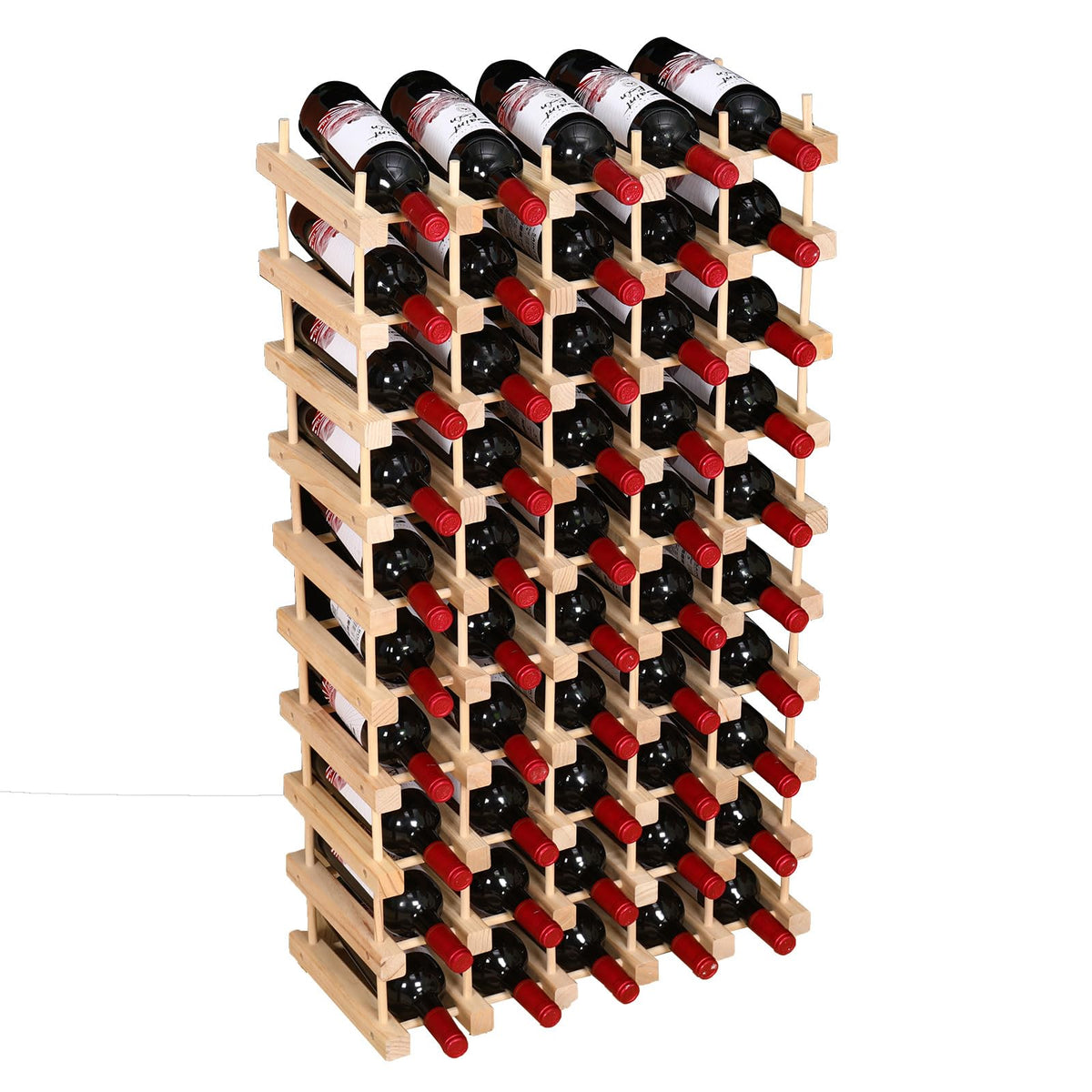 guilai Wooden Stackable Storage Modular Small countertop Wine Rack Cabinet,Freestanding for Floor Wood Wine Bottle Shelf (50bottle)
