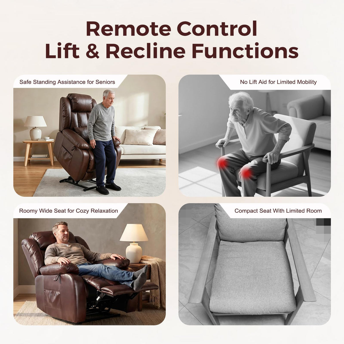 Oversized Massage Lift Recliner with Heat