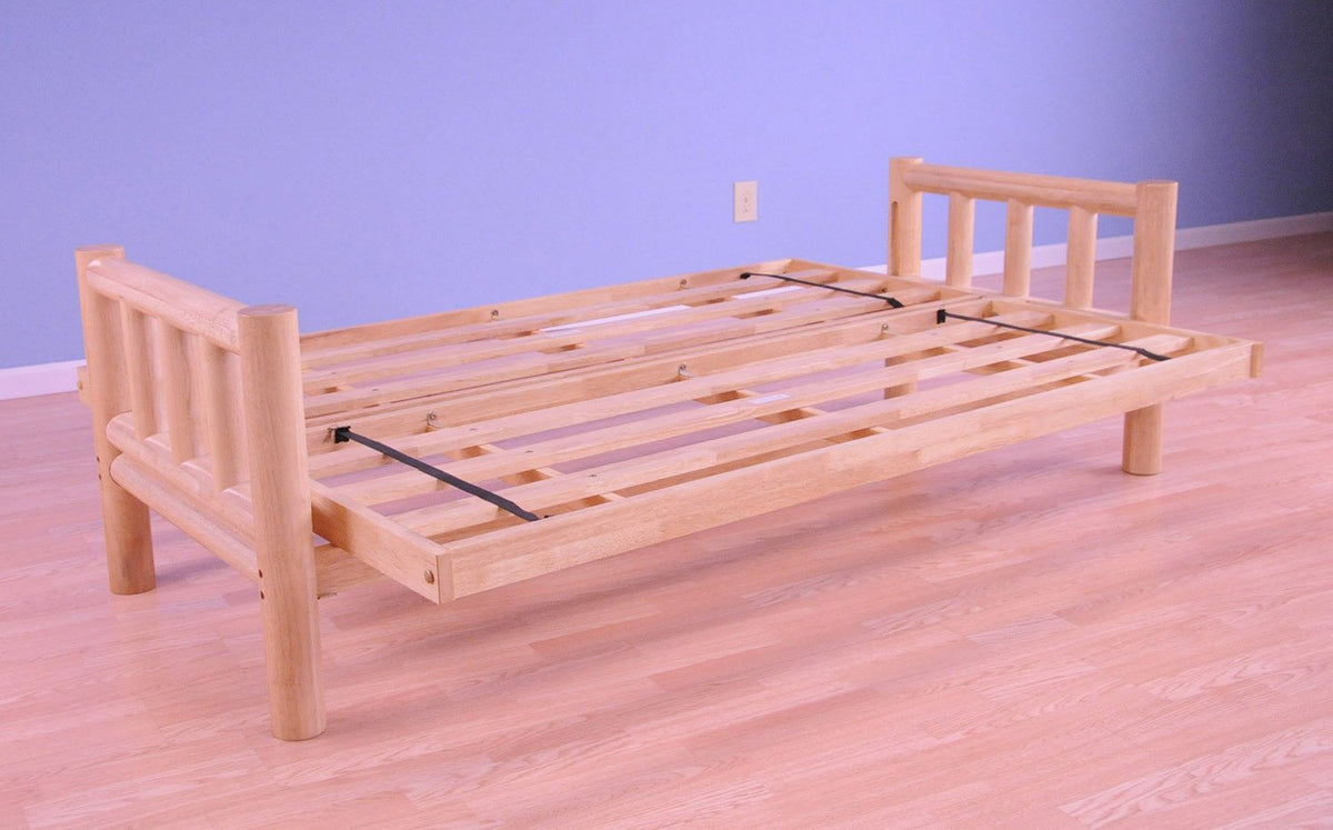 Lodge Natural Wood Futon Set | Peter's Cabin Futon Mattress | Full Size