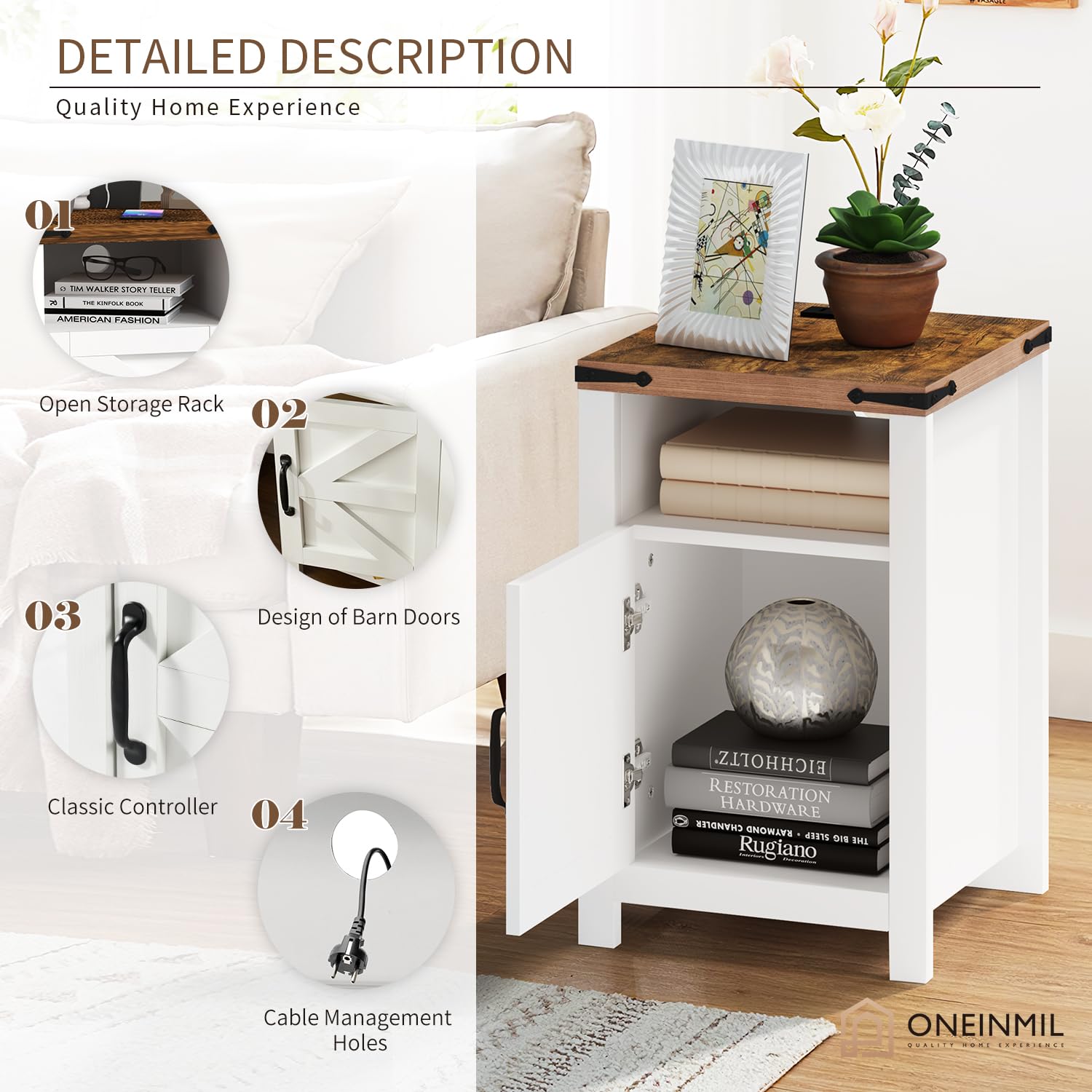 3-Piece Farmhouse Coffee & Side Table Set with Storage