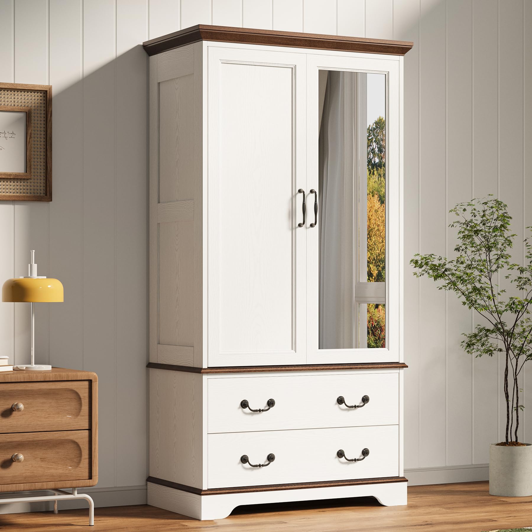Armoire Wardrobe Closet with Mirror