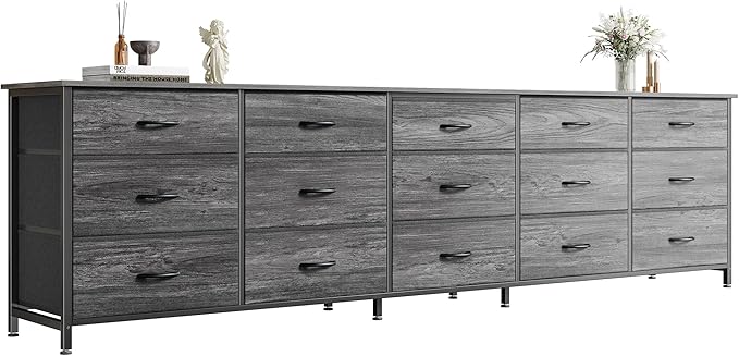 78.7" Wide 15-Drawer Dresser & TV Stand