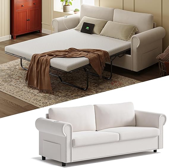 Queen Size Convertible Loveseat Sofa Bed