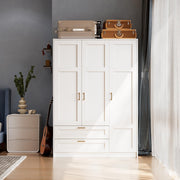 Freestanding Wardrobe Armoire with 3 Doors & 2 Drawers