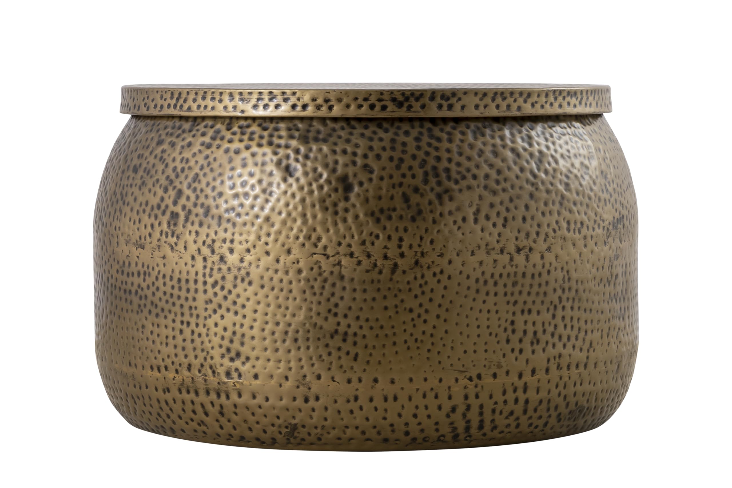 Round Drum Coffee Table with Storage