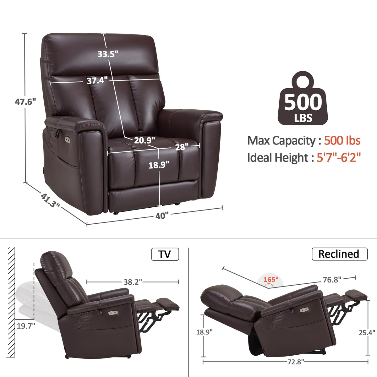 MCombo 500lbs Heavy Duty Lift Chair for Elderly, 28" Extra Wide Seat R7777