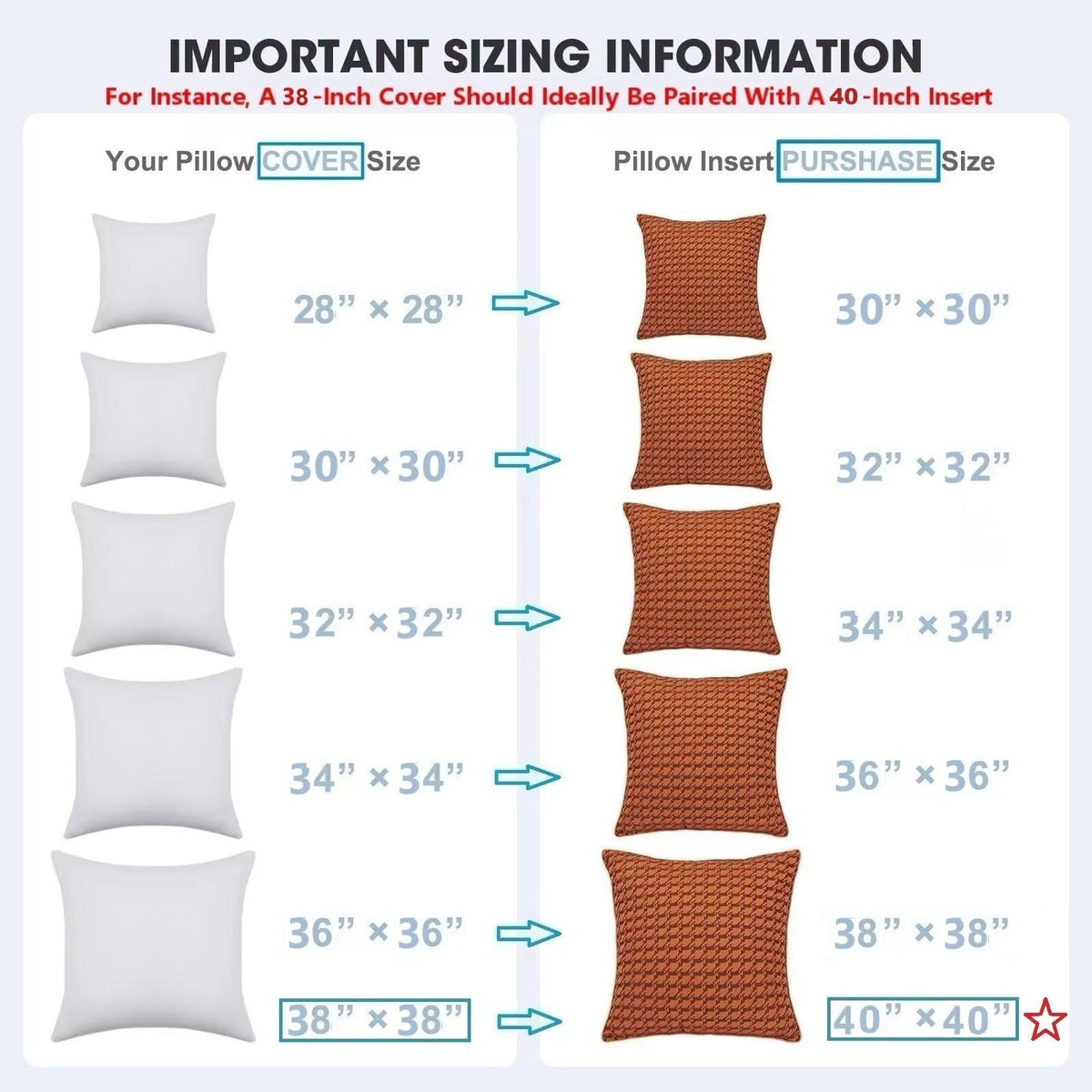 Oversized Square Pillow Insert