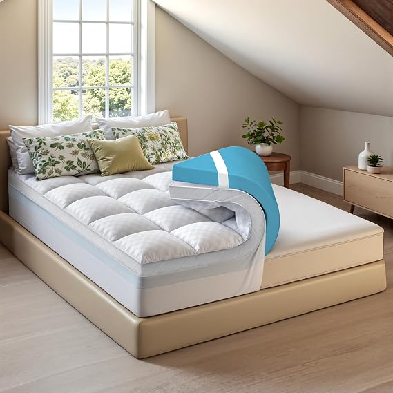 Dual Layer Memory Foam Mattress Topper