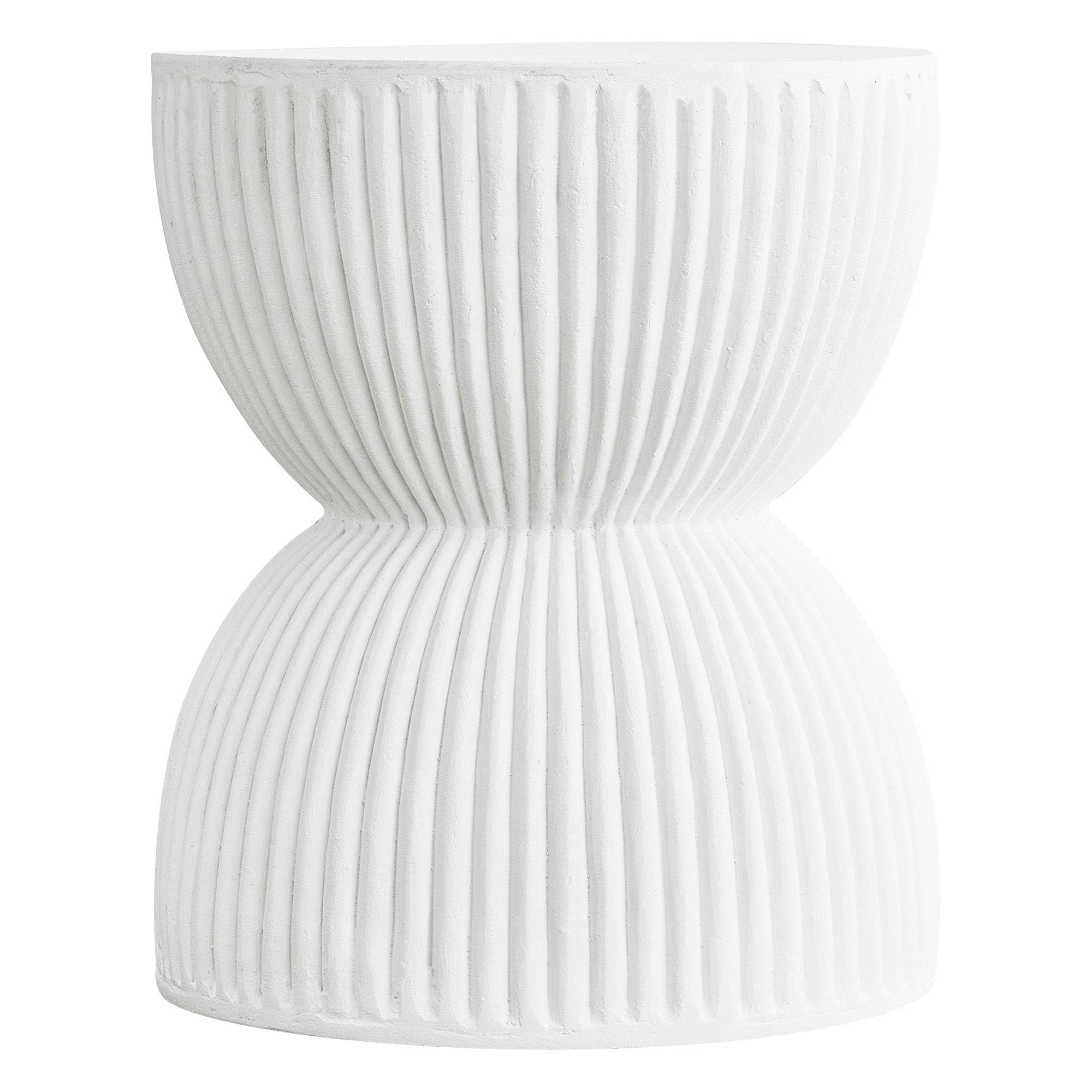 15" Round Hourglass Fiberstone Side Table