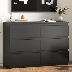 6-Drawer Wood Dresser with Deep Storage