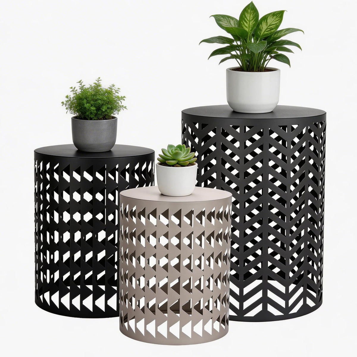 Metal Nesting Side Tables, Set of 3