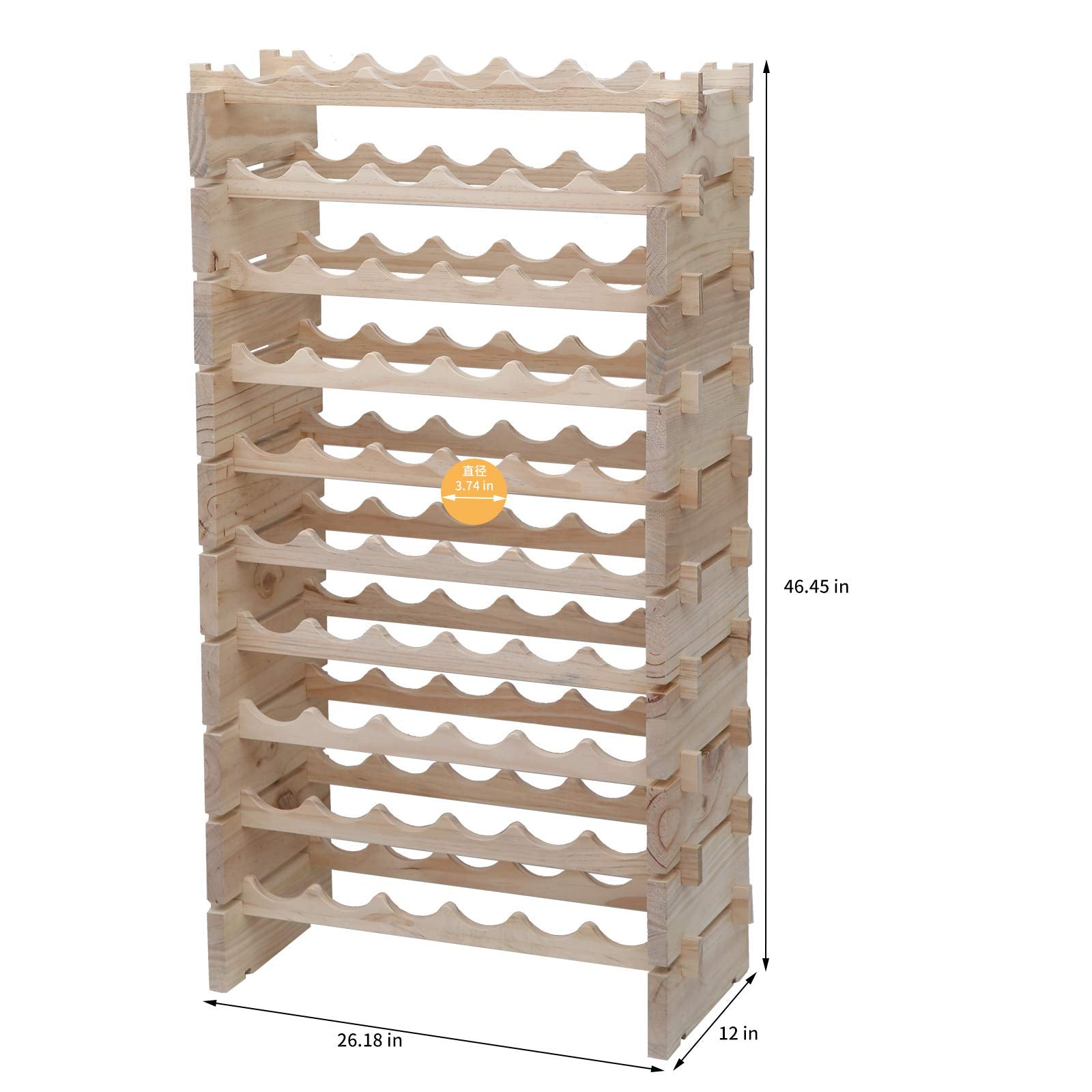 Pine Wood Wine Rack