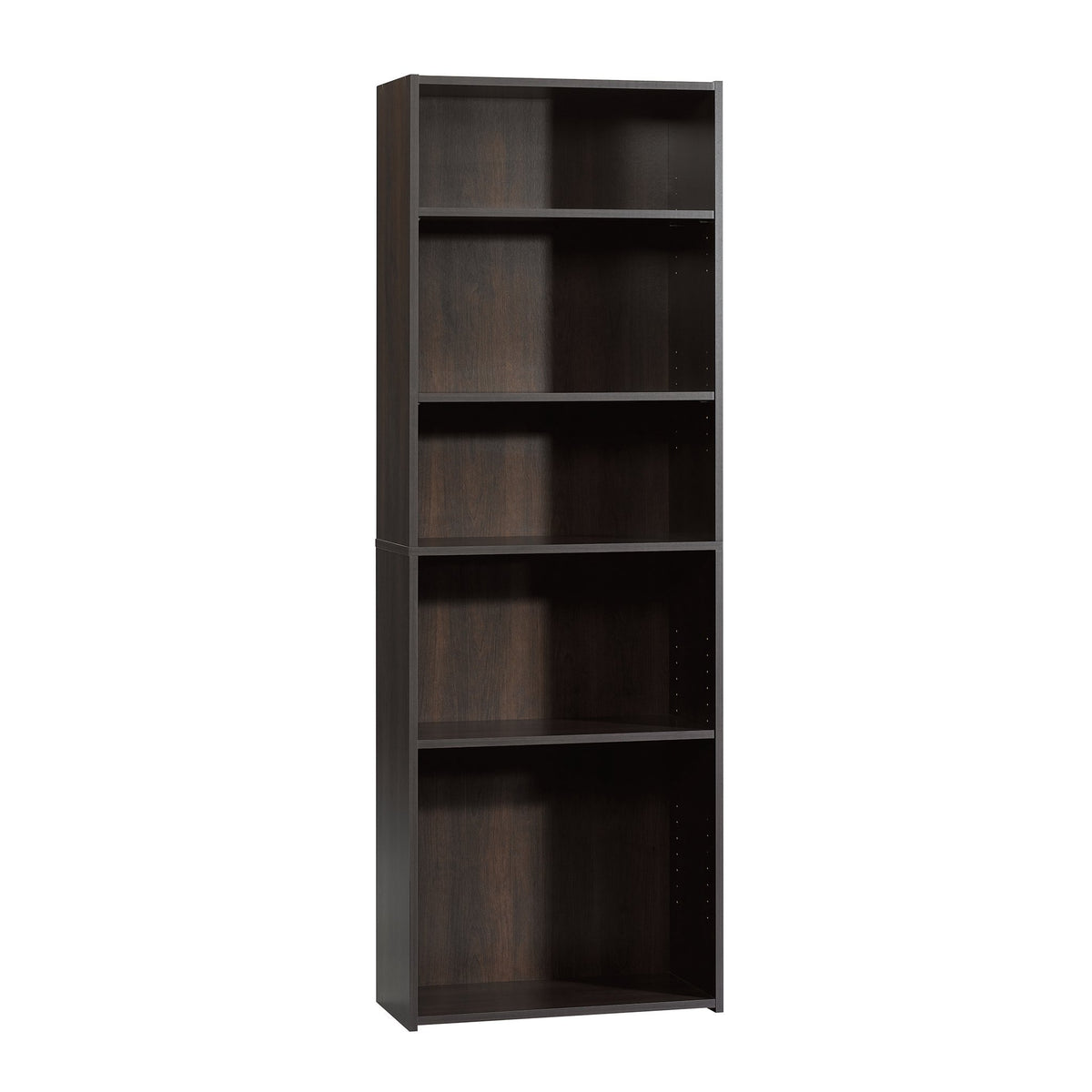 Sauder Beginnings 5-Shelf Bookcase, Bookshelf with Adjustable Storage Shelves, in Cinnamon Cherry finish
