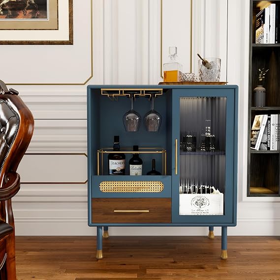Green Wine Bar Cabinet