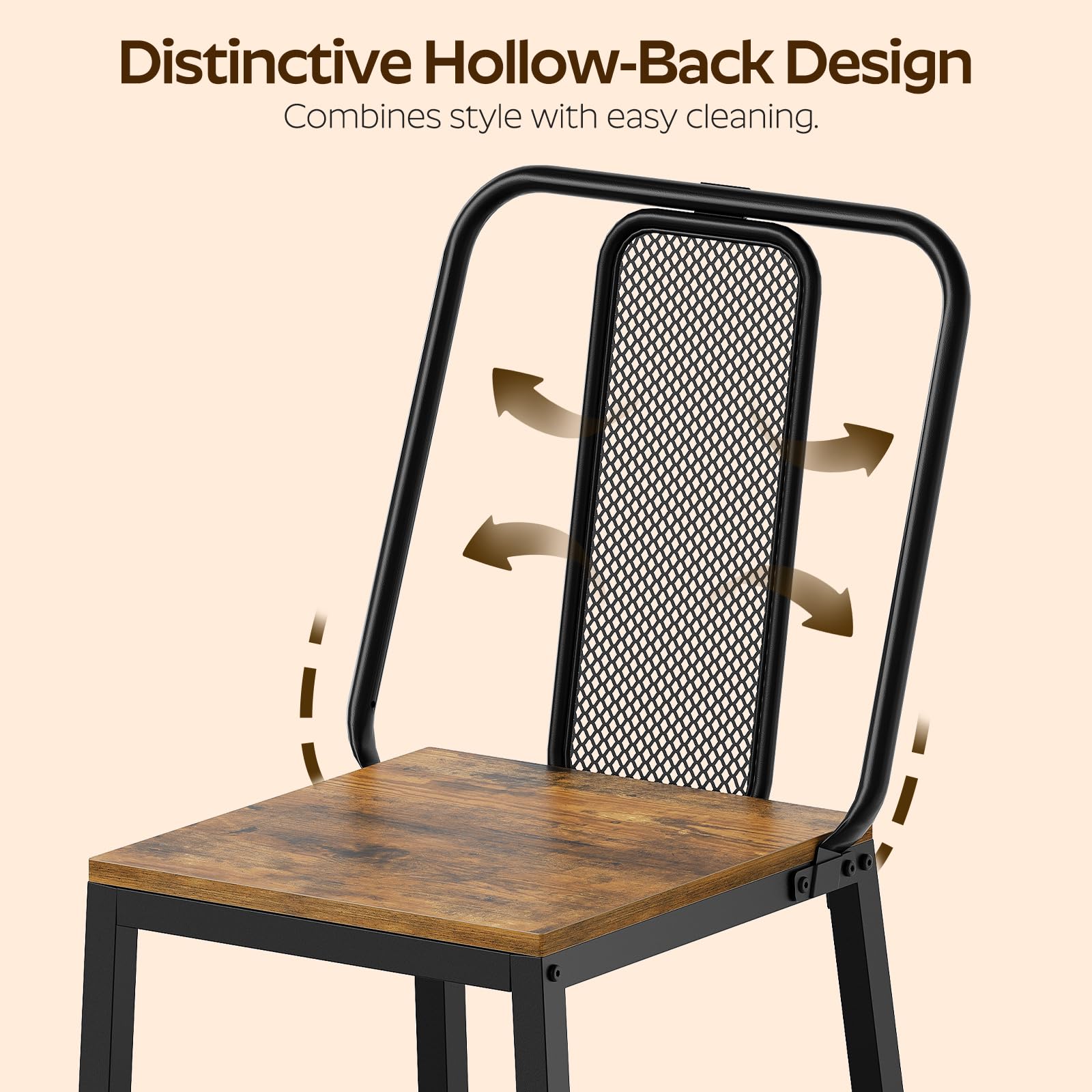 Industrial Dining Chairs Set of 4
