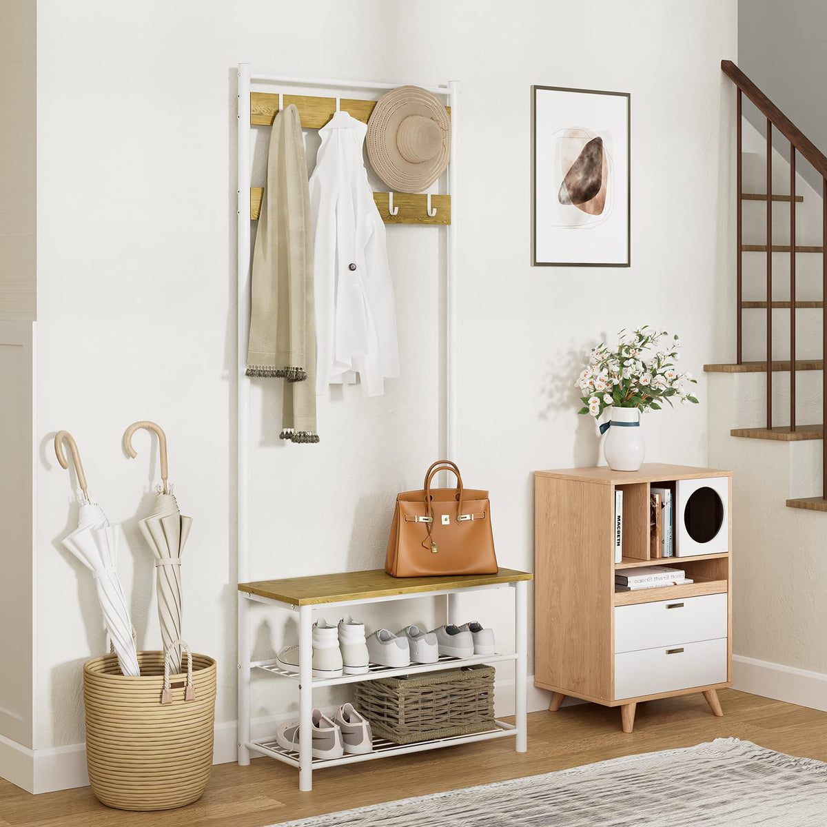 Hall Tree with Bench and Shoe Storage
